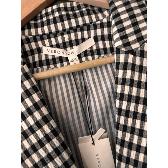 NWT Veronica Beard Cutaway Checkered Dickey Jacket Blazer Size 0 - Picture 5 of 13